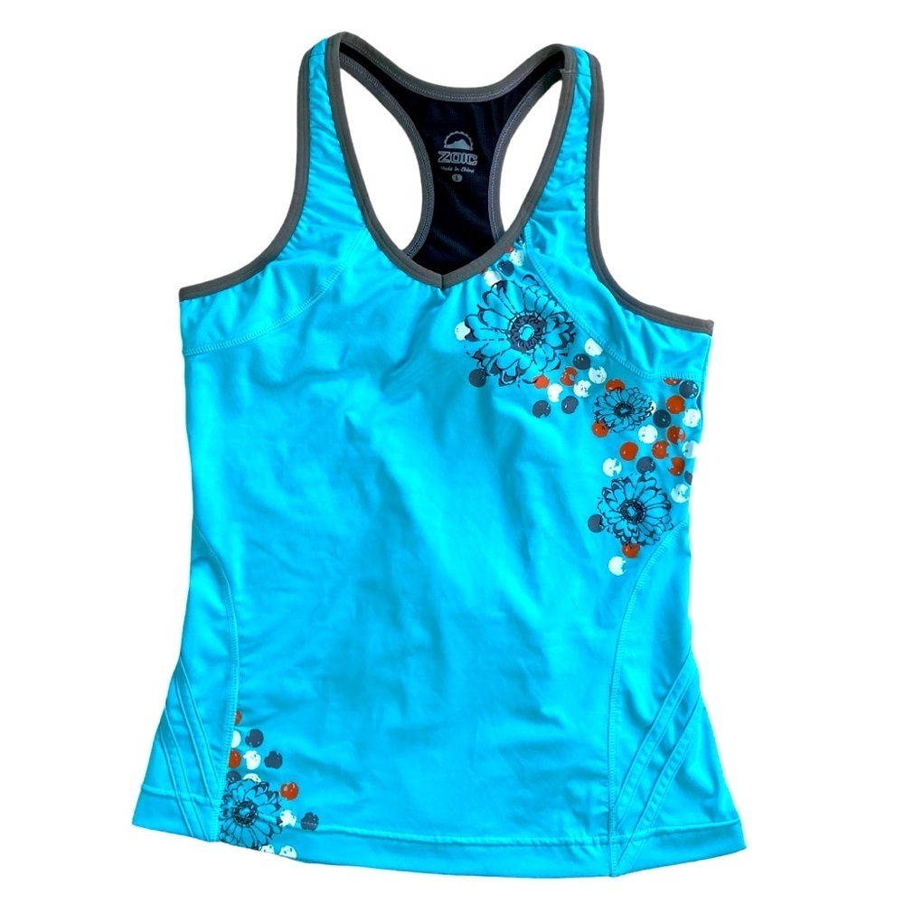 ZOIC Women's Tailwind Cycling‎ Tank Top Built In Bra Back Pocket (Size S)